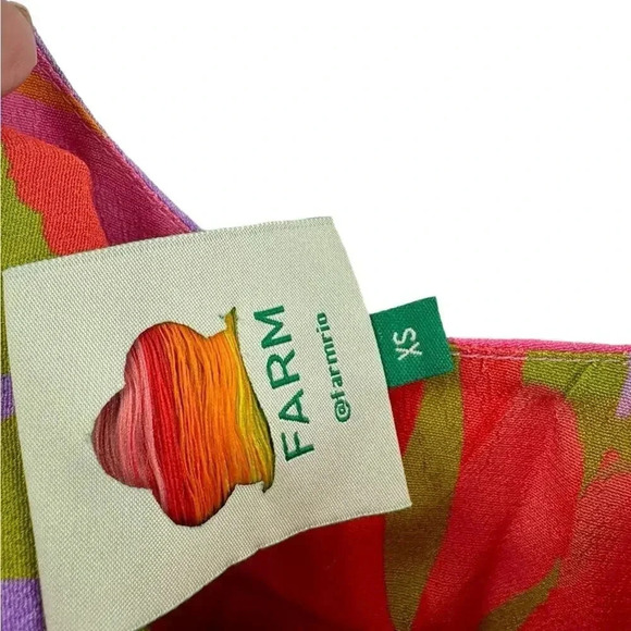 New Farm Rio Colorful Leaves Cut-out Midi Dress Size XS B2019 - Picture 7 of 7